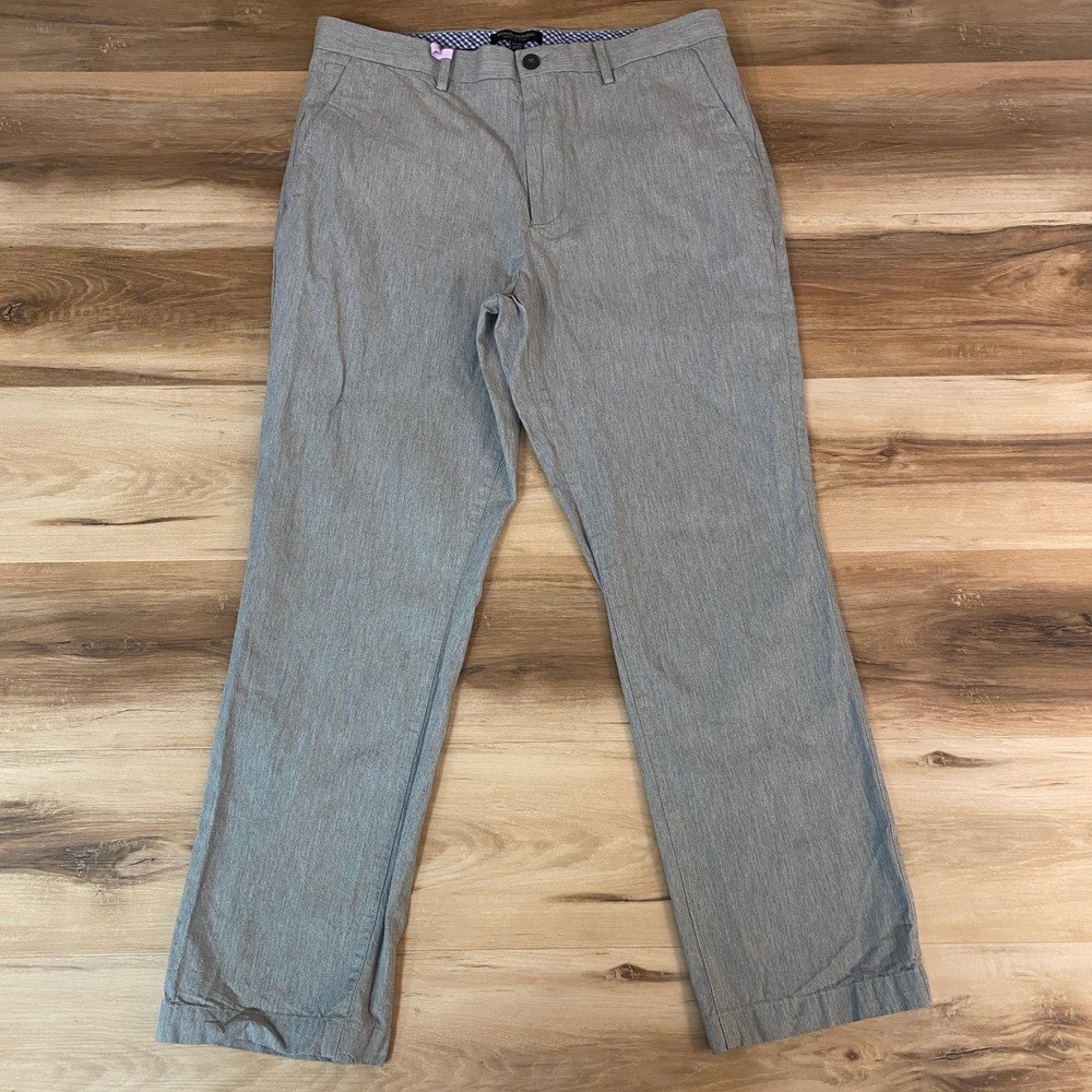 Banana Republic Kentfield Pants Mens 35 x 30 Gray Cotton Blend Casual Straight